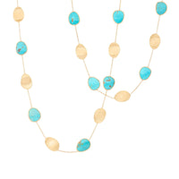 Marco Bicego Lunaria 18K Yellow Gold 36" Turquoise Necklace