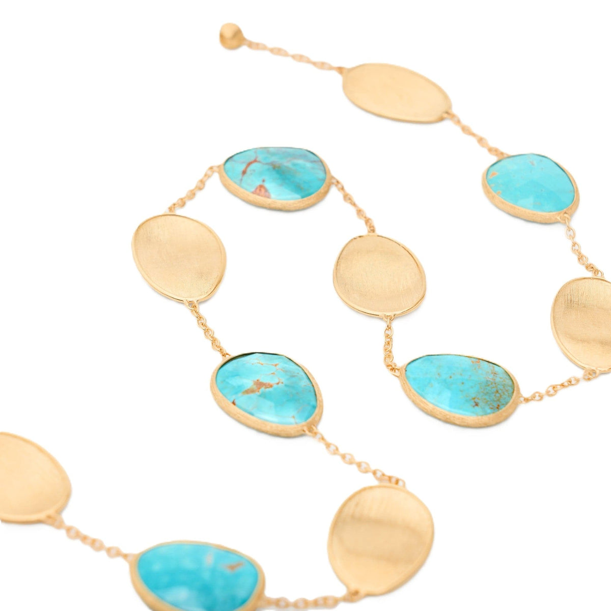 Marco Bicego Lunaria 18K Yellow Gold 36" Turquoise Necklace