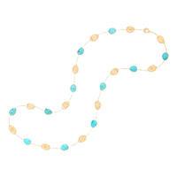 Marco Bicego Lunaria 18K Yellow Gold 36" Turquoise Necklace
