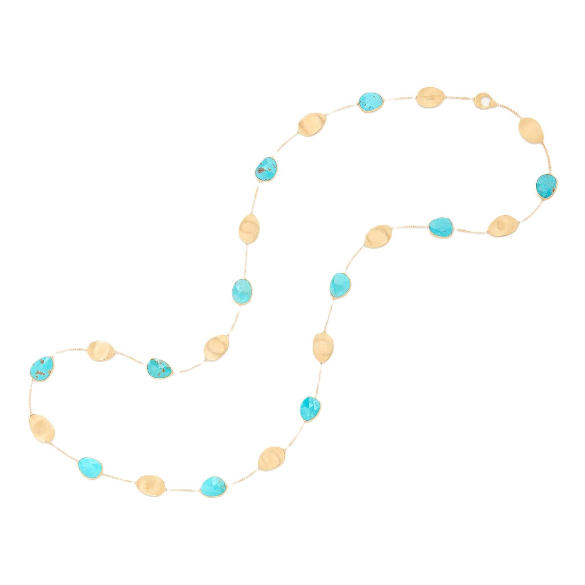 Marco Bicego Lunaria 18K Yellow Gold 36" Turquoise Necklace