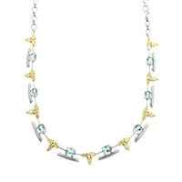 Etho Maria 18K Yellow and White Gold Aquamarine and Yellow Diamond Necklace