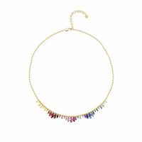 Emily P. Wheeler 18K Yellow Gold Arashi Gradient Multi Gemstone Ball Chain Necklace