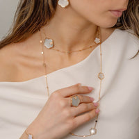 Pasquale Bruni 18K Rose Gold Mother of Pearl and Diamond Ton Joli Lunaire Sautoir Necklace