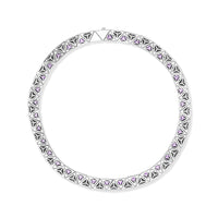 Harwell Godfrey Platinum Masego Lavender Malaya Garnet and Diamond Collar Necklace