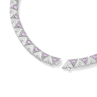 Harwell Godfrey Platinum Masego Lavender Malaya Garnet and Diamond Collar Necklace