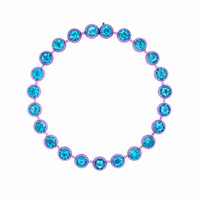 Emily P. Wheeler 18K White Gold Blue Topaz Riviere Necklace