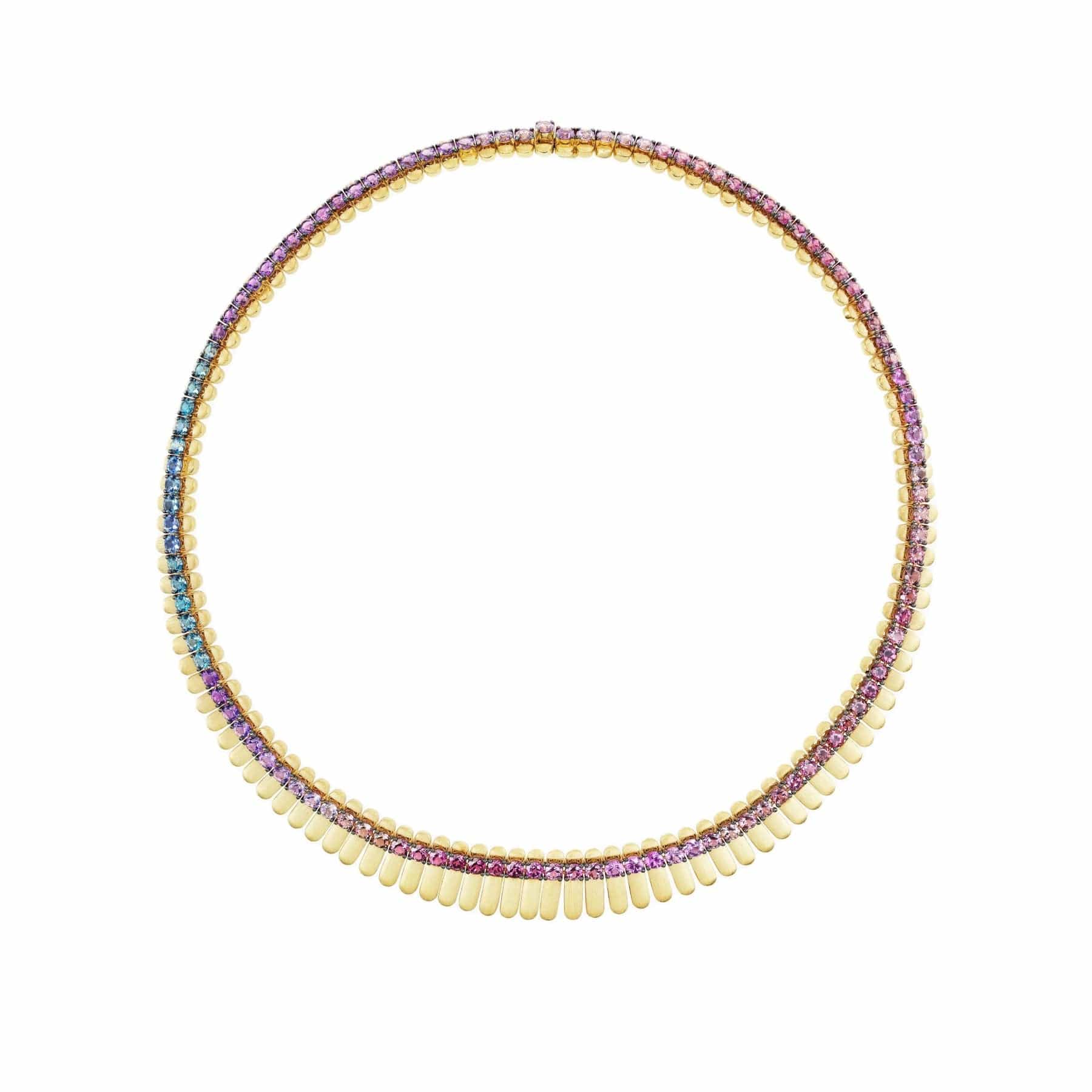 Emily P. Wheeler 18K Yellow Gold Painted Desert Ombre Multi Gemstone Necklace