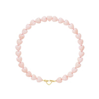 Emily P. Wheeler 18K Yellow Gold Oversized Pink Opal Heart Shaped Bead Necklace