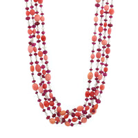 Eclat Jewels Platinum Pink Conch Pearls and Diamond Briolettes Necklace