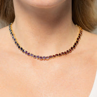 Emily P. Wheeler 18K Yellow Gold Heart Shaped Rainbow Colored Gemstone Necklace