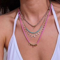 Zoe Chicco 14K Yellow Gold Turquoise Tennis Segment Necklace