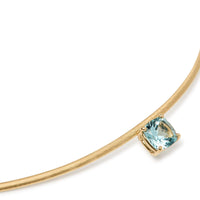 Marco Bicego 18K Yellow Gold Masai Cushion Cut Aquamarine Coil Necklace