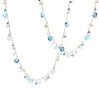 Marco Bicego 18K Yellow Gold Multi Colored Blue Topaz Paradise 36" Necklace