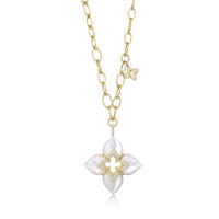 Roberto Coin 18K Yellow Gold Venetian Diamond and Mother Of Pearl Pendant Necklace