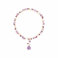 Marco Bicego 18K Yellow Gold Paradise Purple Mixed Gemstone and Diamond Necklace