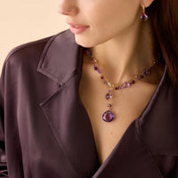 Marco Bicego 18K Yellow Gold Paradise Purple Mixed Gemstone and Diamond Necklace