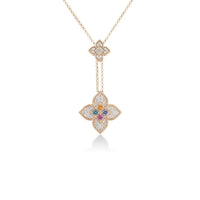 Roberto Coin 18K Rose Gold Venetian Princess Carnival Diamond Lariat Pendant Necklace
