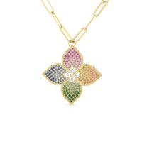 Roberto Coin 18K Yellow Gold Venetian Princess Multi Gemstone and Diamond Pendant Necklace