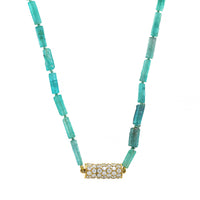 18K Yellow Gold Paraiba and Diamond Strand Necklace