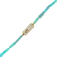 18K Yellow Gold Paraiba and Diamond Strand Necklace