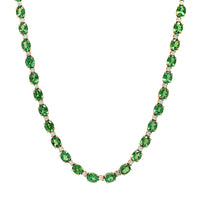 Etho Maria 18K Yellow Gold Oval Tsavorite and Round Diamond Necklace