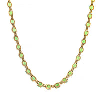 Etho Maria 18K Yellow Gold Oval Tsavorite and Round Diamond Necklace