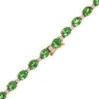 Etho Maria 18K Yellow Gold Oval Tsavorite and Round Diamond Necklace