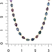 18K Yellow Gold Pear Shaped Multi Colored Spinel Necklace
