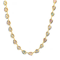 18K Yellow Gold Pear Shaped Multi Colored Spinel Necklace