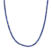 18K Yellow Gold Lapis Beaded Strand Necklace