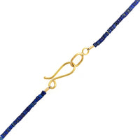 18K Yellow Gold Lapis Beaded Strand Necklace