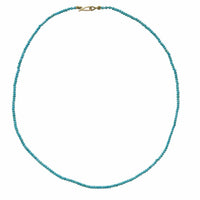 Elva 18K Yellow Gold Collanina Round Turquoise Beaded Necklace
