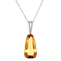 Eclat Jewels 18K White Gold Topaz and Diamond Necklace