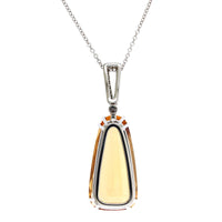 Eclat Jewels 18K White Gold Topaz and Diamond Necklace