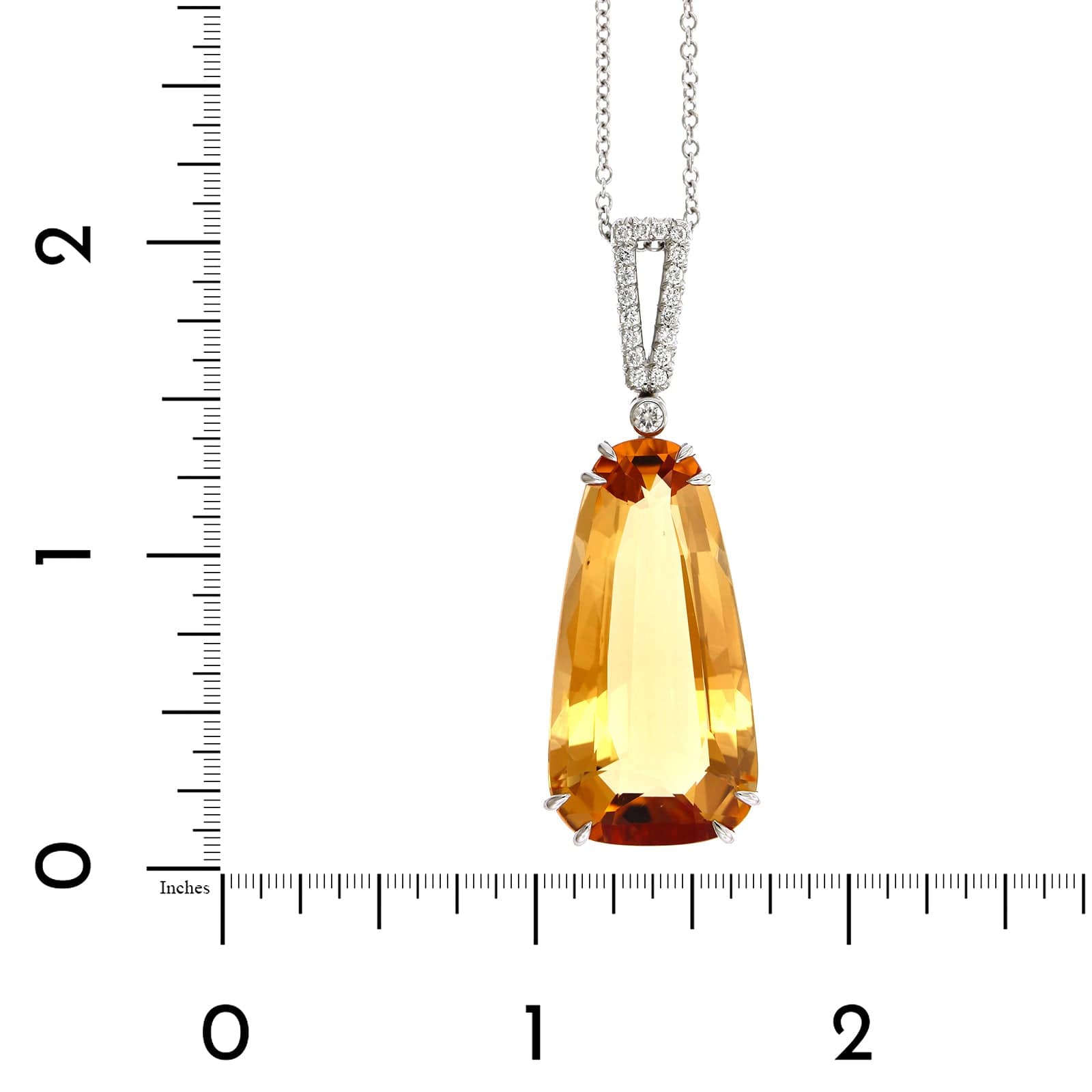 Eclat Jewels 18K White Gold Topaz and Diamond Necklace
