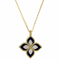 Roberto Coin 18K Yellow & White Gold Lapis Venetian Princess Diamond Necklace