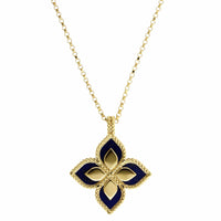 Roberto Coin 18K Yellow & White Gold Lapis Venetian Princess Diamond Necklace