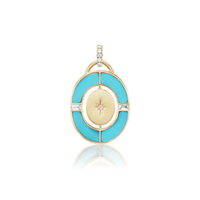 18K Yellow Gold Turquoise Pendant