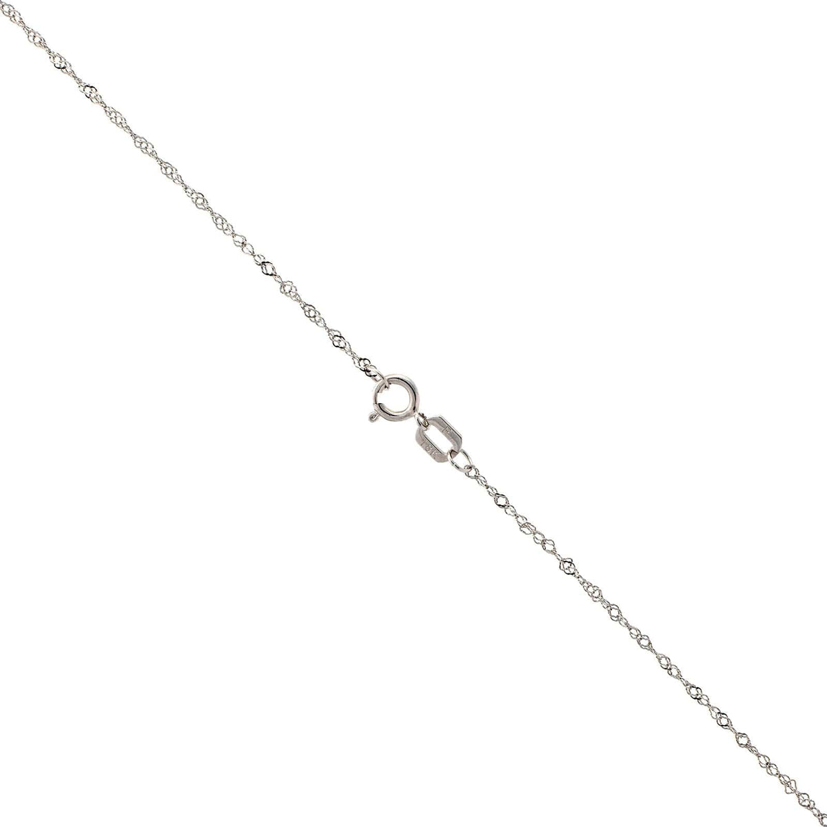 18K White Gold Blue Zircon Diamond Halo Necklace