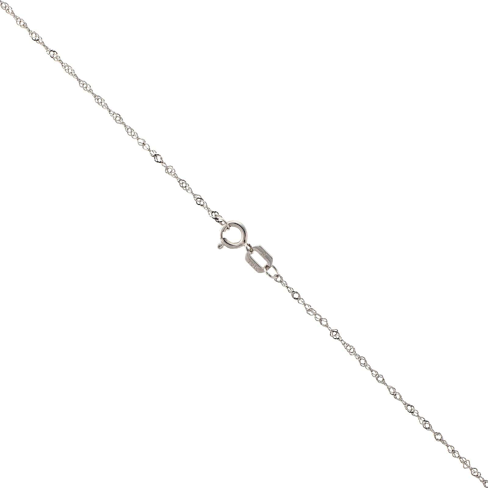 18K White Gold Blue Zircon Diamond Halo Necklace