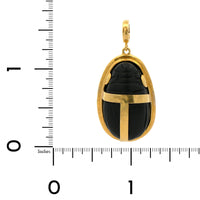 Christina Alexiou 14K Yellow Gold Black Agate Scarab Charm
