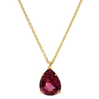 18K Yellow Gold Pear Shaped Tourmaline Necklace