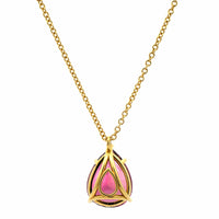 18K Yellow Gold Pear Shaped Tourmaline Necklace