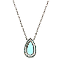 Platinum Paraiba and Diamond Halo Pendant