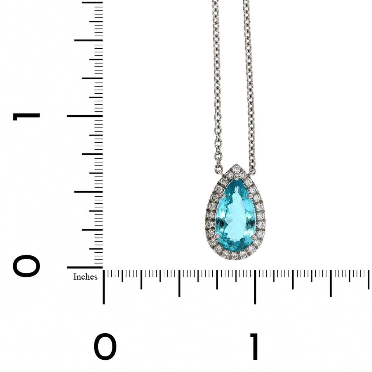 Platinum Paraiba and Diamond Halo Pendant