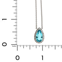 Platinum Paraiba and Diamond Halo Pendant