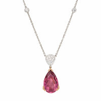 Eclat Jewels 18K Rose Gold & Platinum Pink Spinel and Diamond Necklace