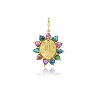 Christina Alexiou 18K Yellow Gold Multi Colored Tourmaline Nike Trillion Pendant