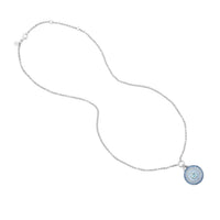 Emily P. Wheeler 18K White Gold Aquamarine and Blue Sapphire Air Medallion Necklace