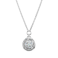 Emily P. Wheeler 18K White Gold Aquamarine and Blue Sapphire Air Medallion Necklace